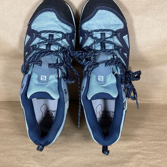 Salomon Women's Size 7.5 Waterproof Contagrip Trail/Athletic Shoes Light Blue - Picture 9 of 11